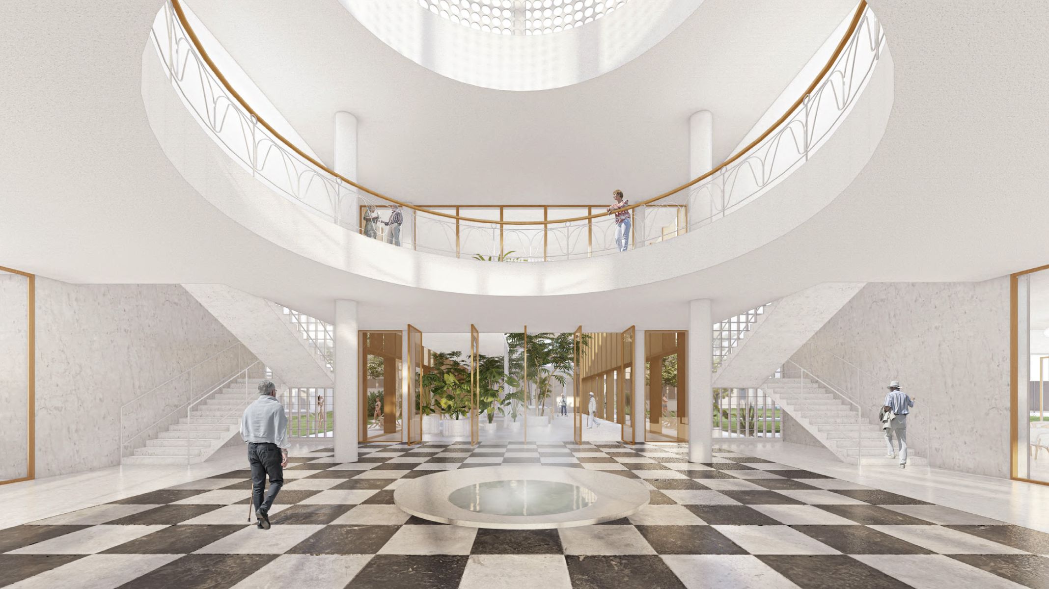 Kupola dodá  priestorom kúpeľov výšku a prirodzené svetlo.