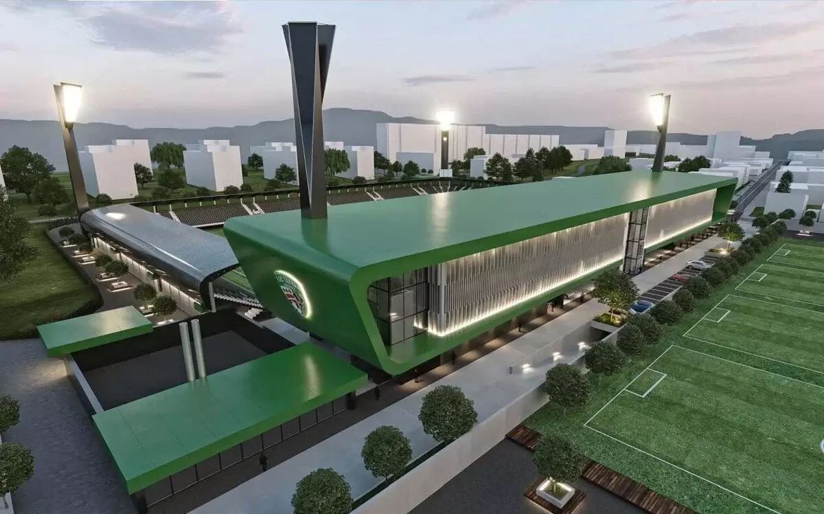 Vizualizácia plánovaného štadióna v Prešove.  