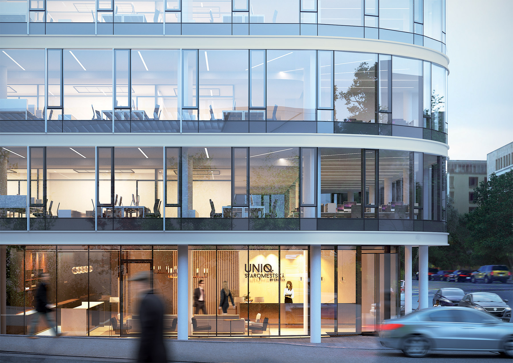 Vizualizácia hlavného nárožia so vstupom do objektu