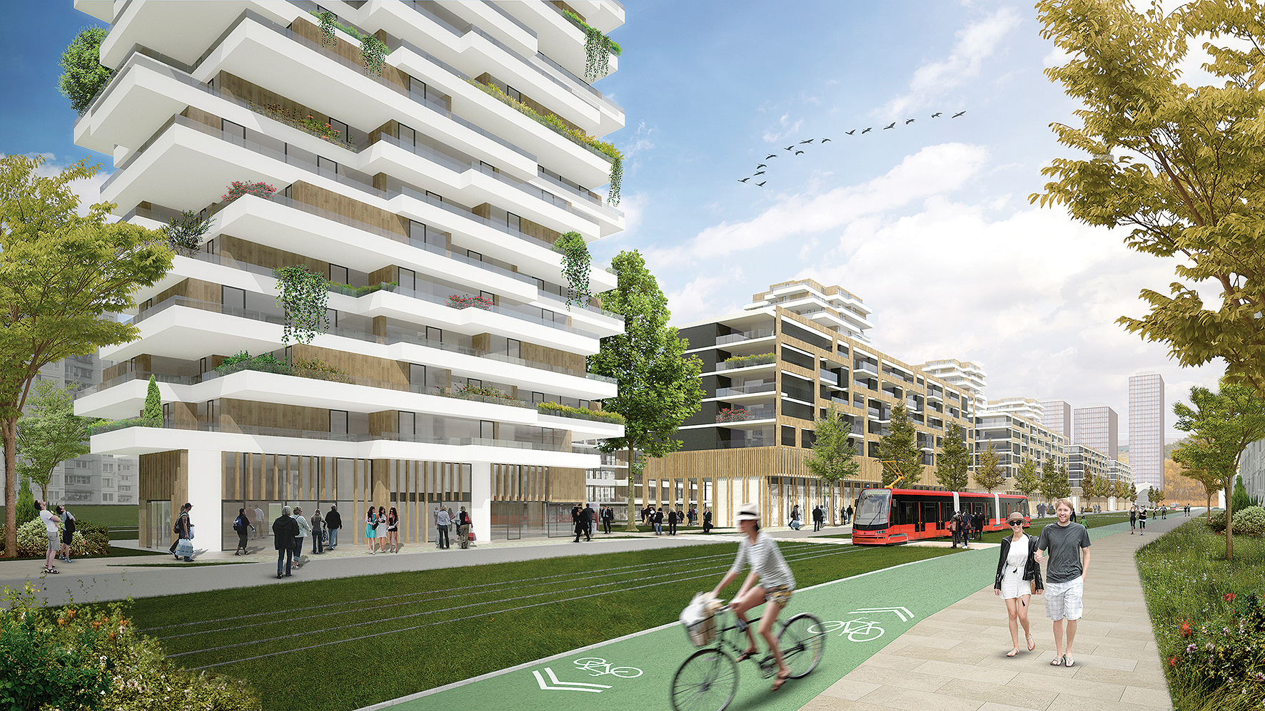 Hlavnou kompozičnou osou a zároveň živým mestským priestorom by sa mal stať Petržalsky bulvár.