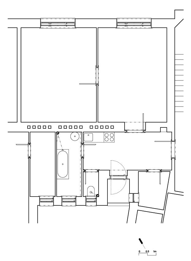 Pôvodný pôdorys bytu pred jeho rekonštrukciou