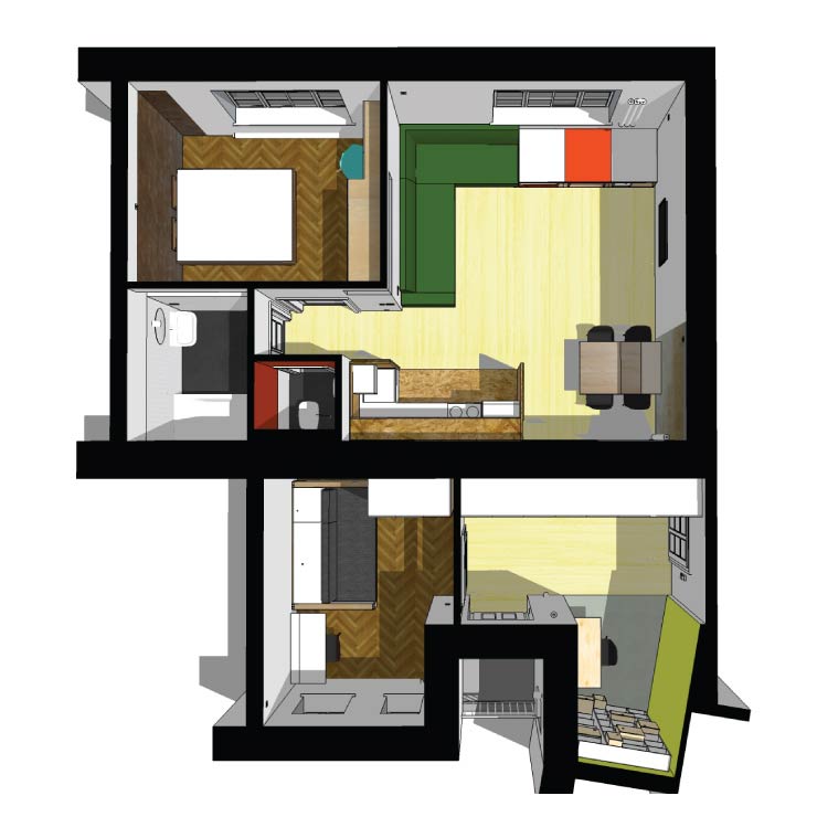 Vizualizácia riešenia interiéru