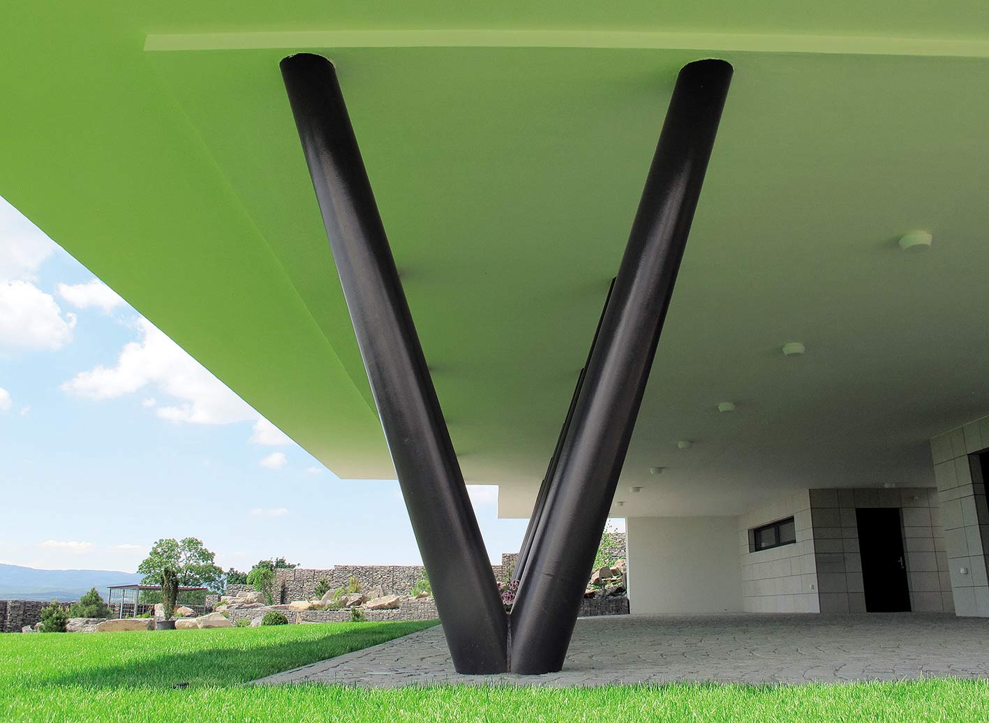 Detail oceľovej nosnej konštrukcie