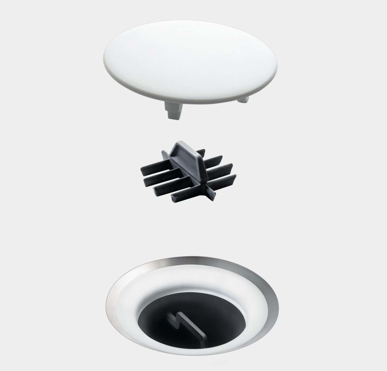 Odtok nemá žiadne hrany, za ktorými by sa mohla hromadiť špina. Po odklopení krytky sa jednoducho vyberie praktické hrebeňové sitko a vyčistí sa.