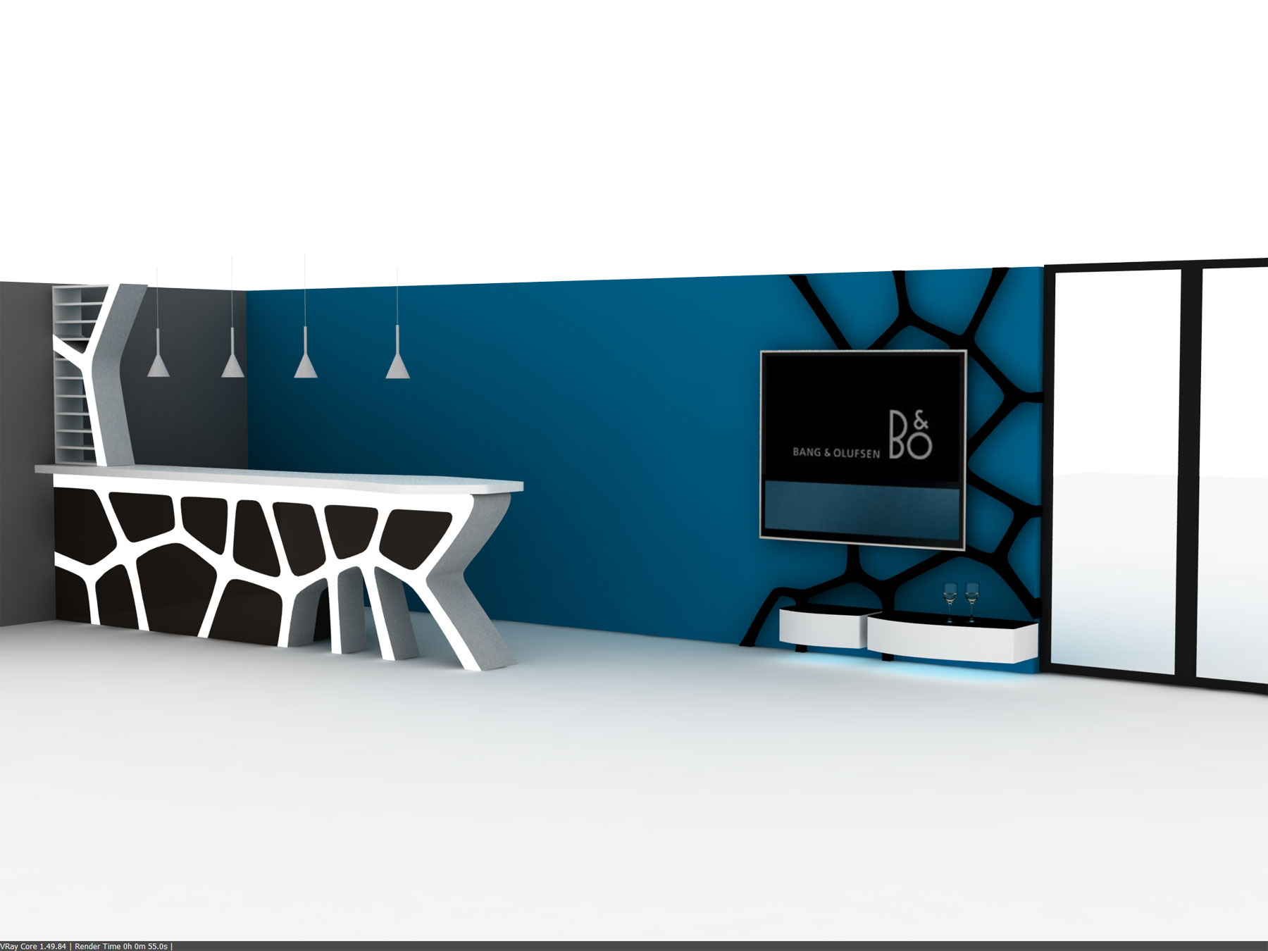 Tv stolik Duo Bianco a Barovy pult Merill