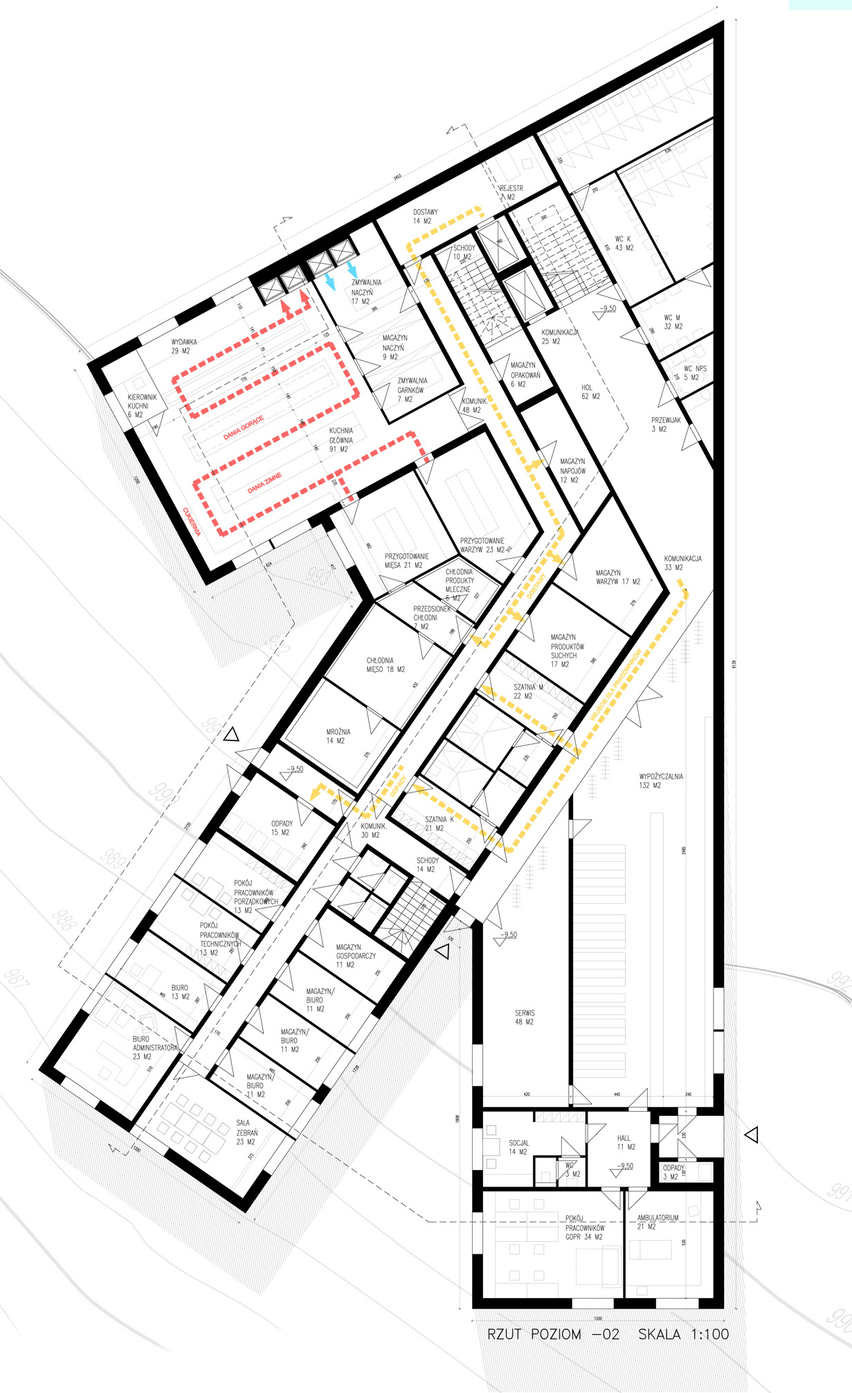 Pôdorys podlažia so samoobslužnou reštauráciou