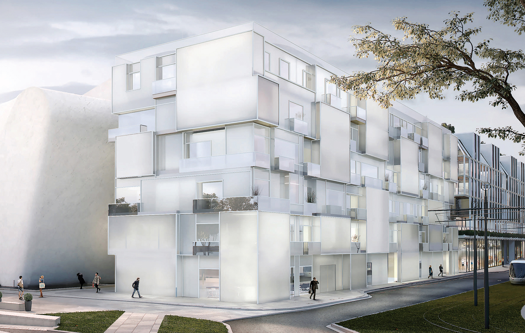 Budova hotela ako súčasť komplexu s múzeom.