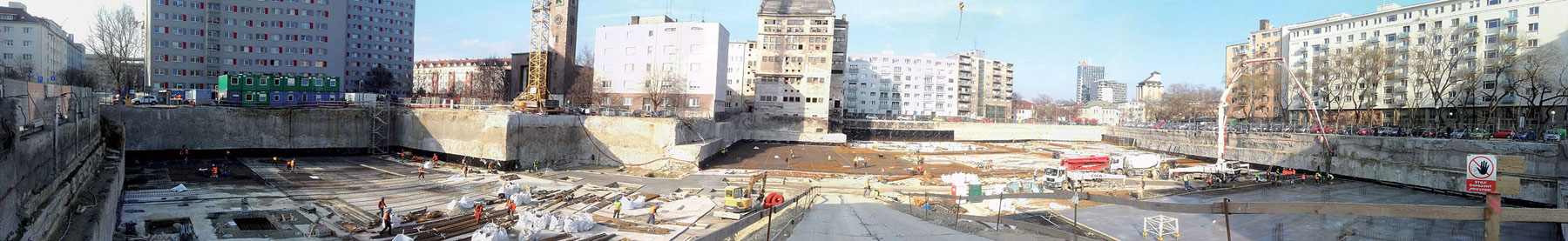 Pohľad na zapaženú stavebnú jamu