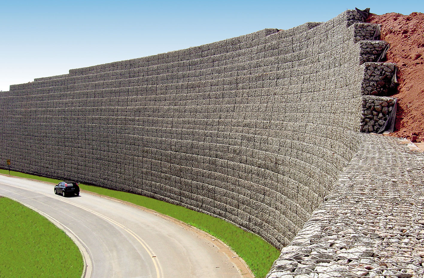 Príkladne zrealizovaná VHK s gabionovým lícom