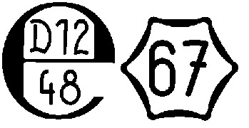 Príklad prvej a druhej časti značky prvotného overenia Európskych spoločenstiev