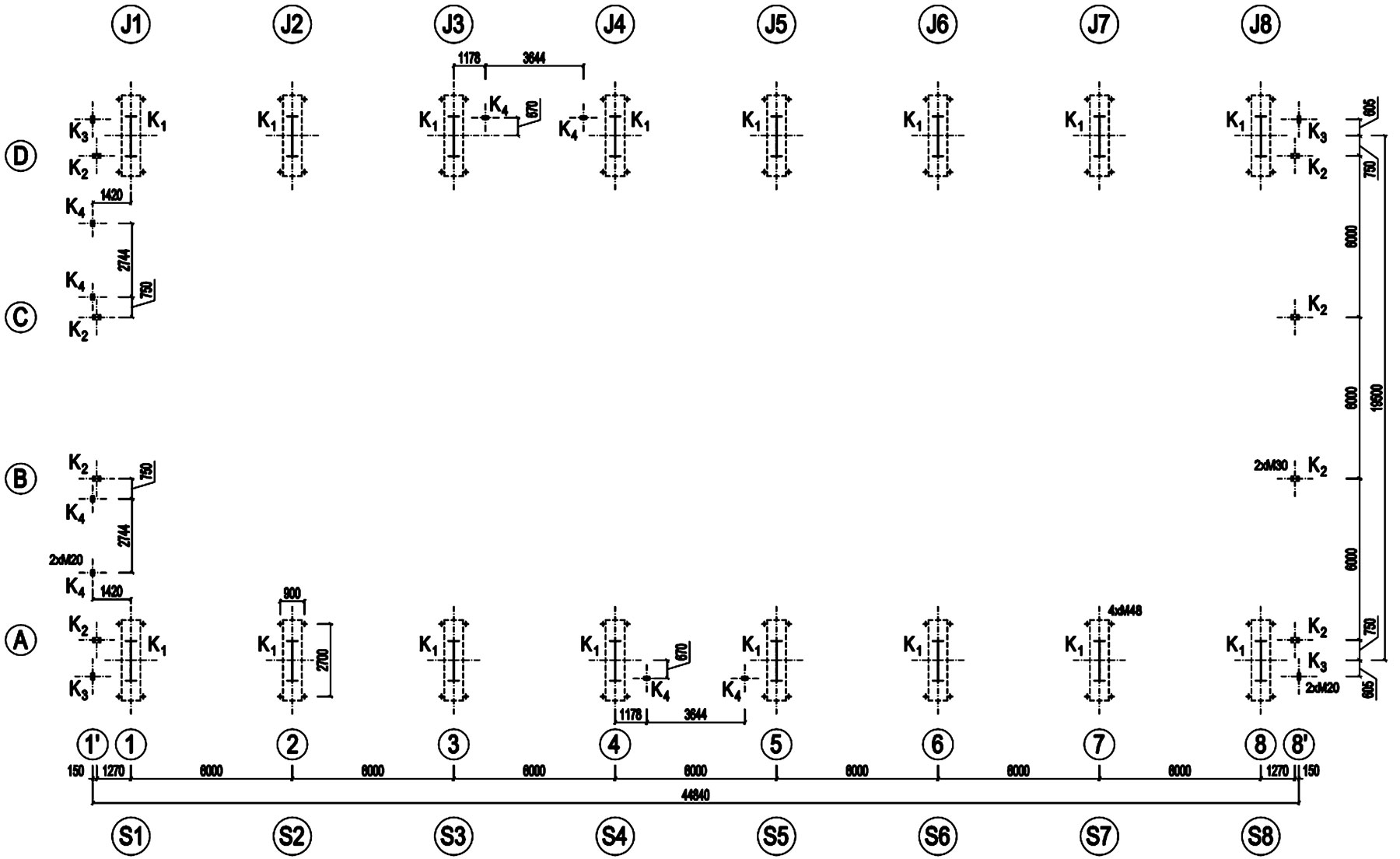 Pôdorys nosnej konštrukcie