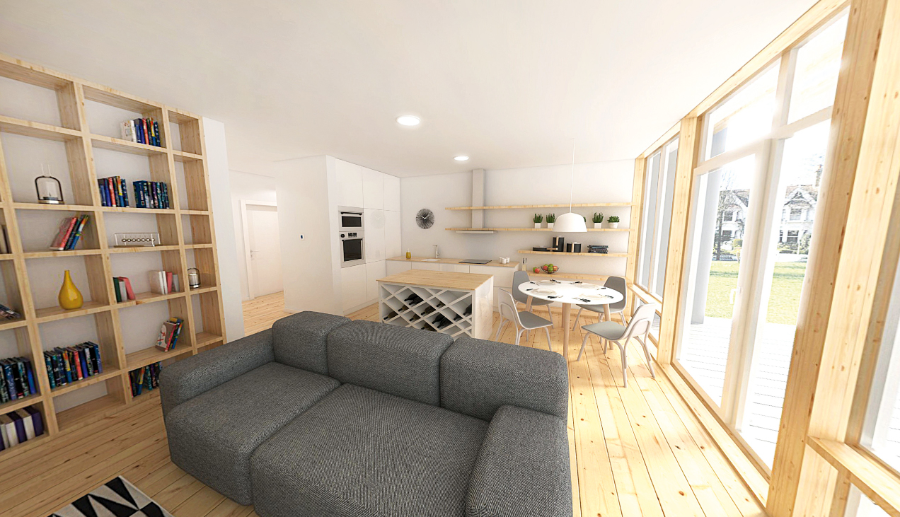 Vizualizácia priestorov rodinného domu -  kvalite vnútorného prostredia sa venovala veľká pozornosť.